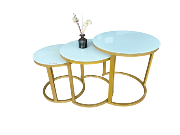 3in1 Executive Glass Effect Marble Table