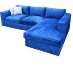 6 Seater Blue L Shaped Sofa