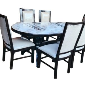 6 Seater Cream White Dining Set