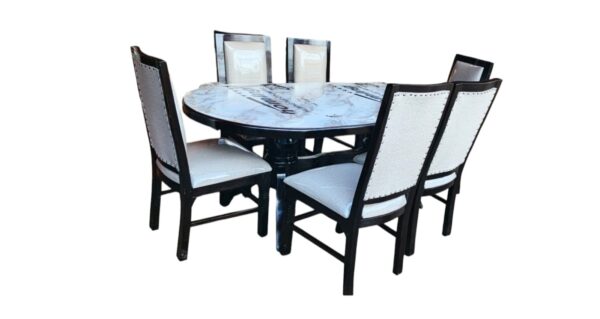 6 Seater Cream White Dining Set