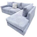 6 Seater Grey Bubble Fabric L shaped sofa