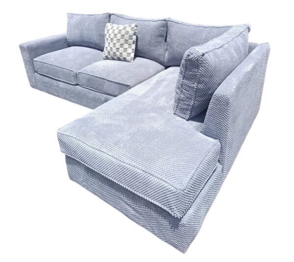 6 Seater Grey Bubble Fabric  L shaped sofa