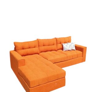 6 Seater Orange L Shaped Sofa