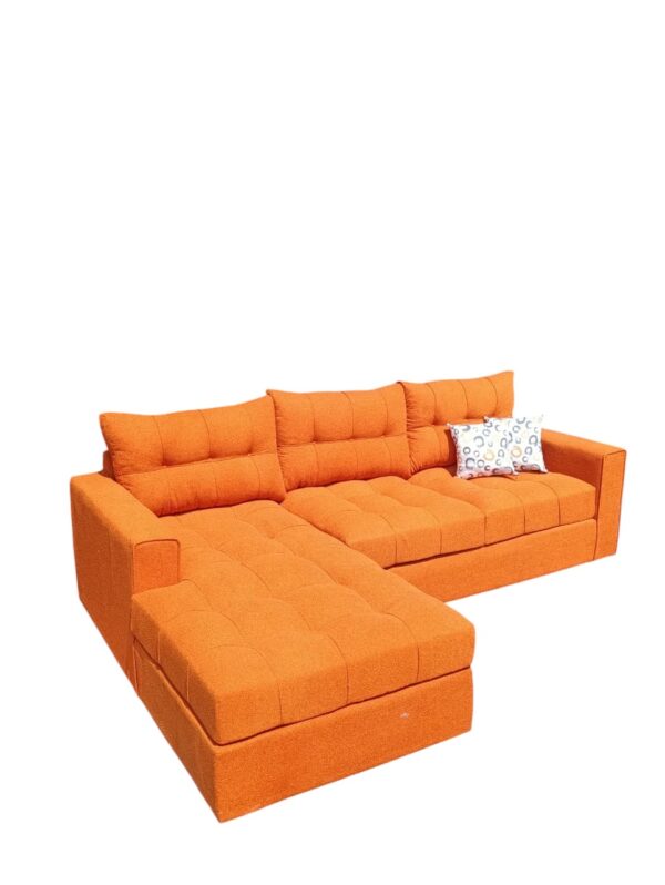 6 Seater Orange L Shaped Sofa