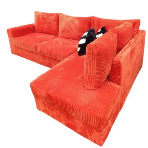 6 Seater Red L Shaped Sofa