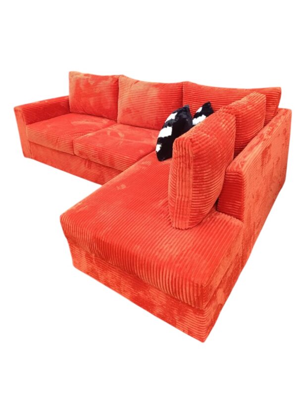 6 Seater Red L Shaped Sofa