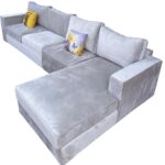 6 Seater Tan L Shaped Sofa