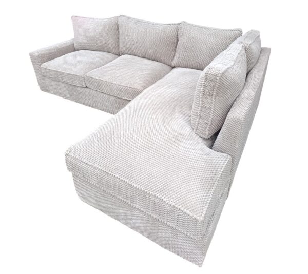6 Seater White Bubble Fabric  L shaped sofa