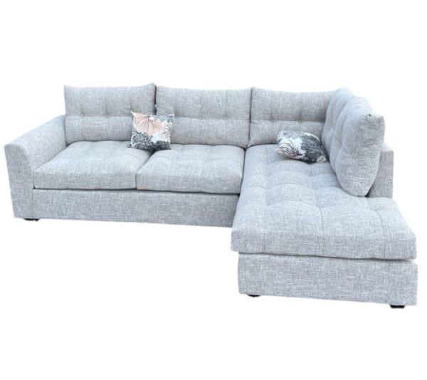 6 Seater White L shaped sofa