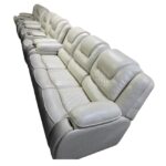 Cream 7 seater Semi Recliner sofa