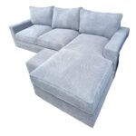Grey Bubble Fabric L shaped sofa