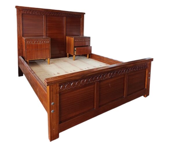 Wooden bed with two Side drawers