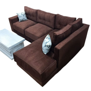 6 Seater L Shaped Sofa Brown