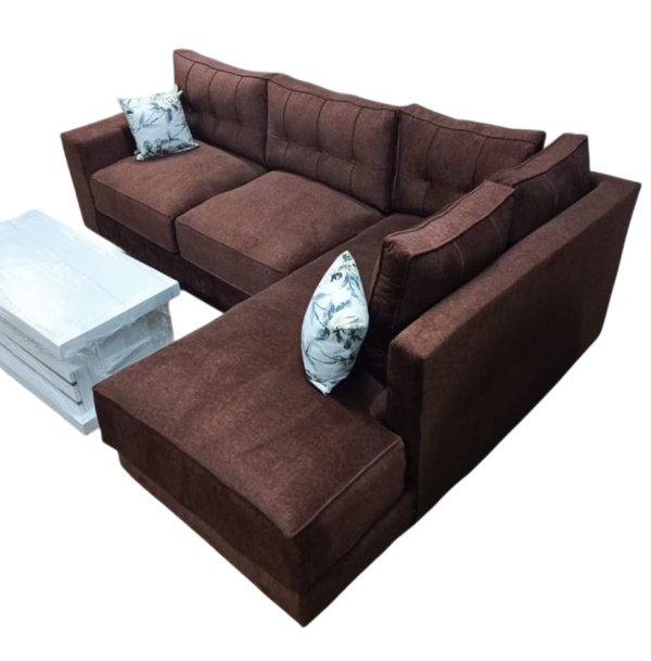 6 Seater L Shaped Sofa Brown