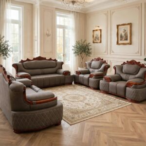 Antique Mahogany Finish 5 Seater Sofa