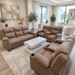 Brown Semi Recliner 7 Seater Sofa
