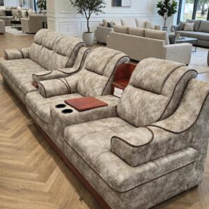 Mahogany finish Modern 5 Seater Sofa